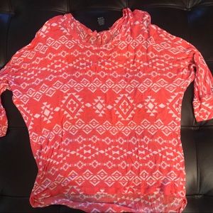 Rue21 Pink Patterned Sweater Blouse
